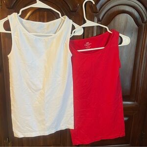Zenana Outfitters Red and White Tank Tops